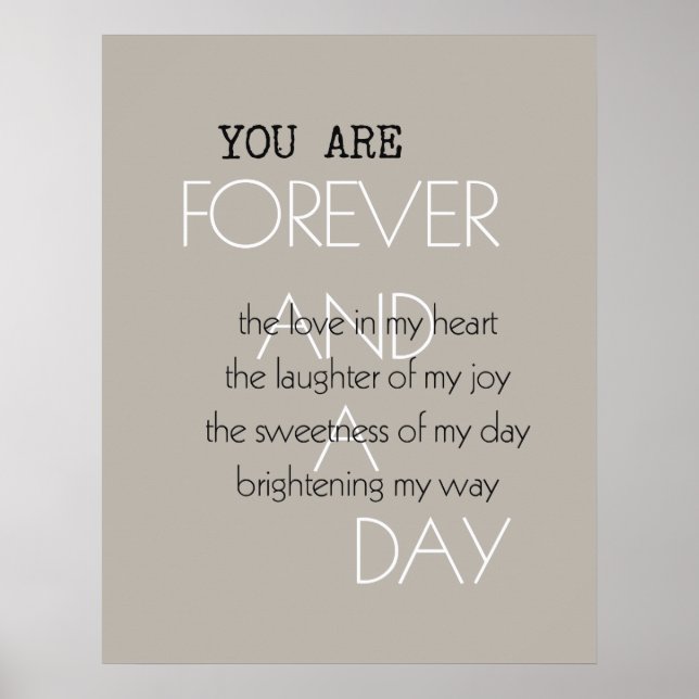 Forever and A Day Poem Poster (Front)