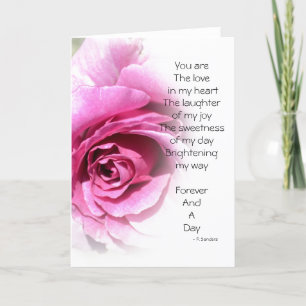 Forever and A Day Poem with Rose Holiday Card