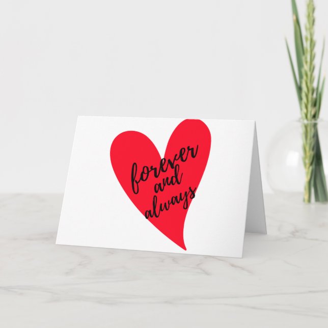 Forever And Always Black Holiday Card (Front)