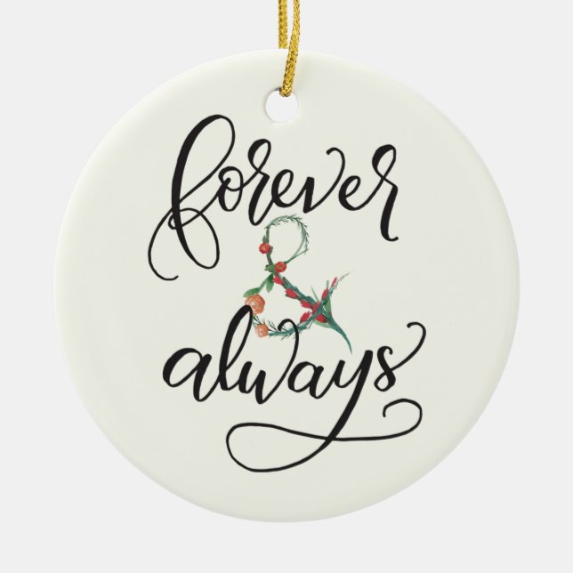 Forever and Always Ceramic Tree Decoration (Front)