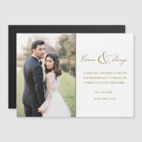 Forever and Always Gold Wedding Photo Thank You