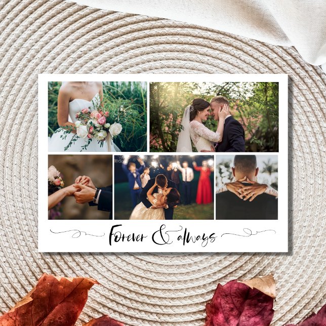 Forever and Always Modern Photo Collage Thank You (Creator Uploaded)