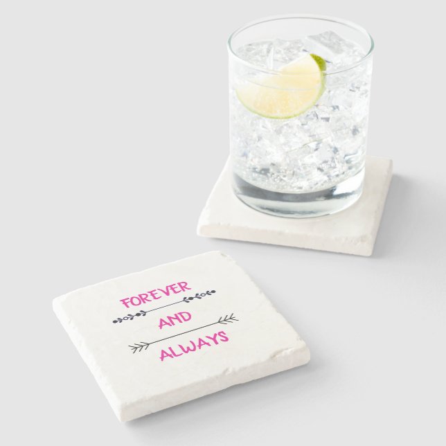 FOREVER AND ALWAYS STONE COASTER (Side)
