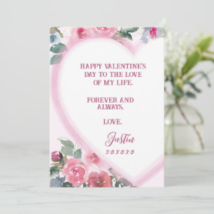 Forever and Always - Valentines Card Personalised