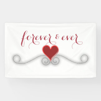FOREVER and EVER Modern Heart WEDDING DECOR Banner