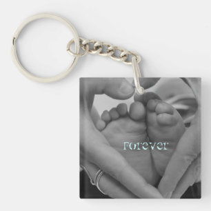 Forever baby feet in our Hearts Key Ring