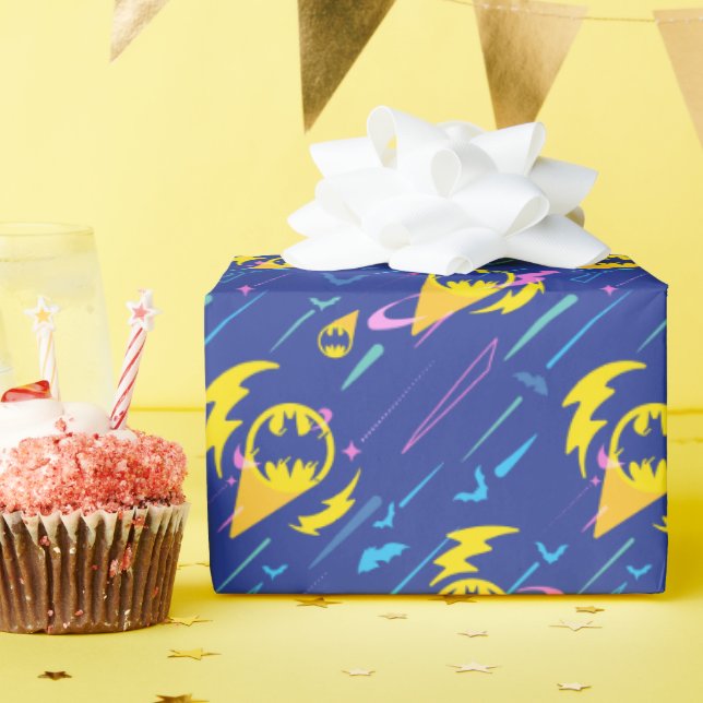 Forever Batman Bat Signal Pattern Wrapping Paper (Birthday Party)