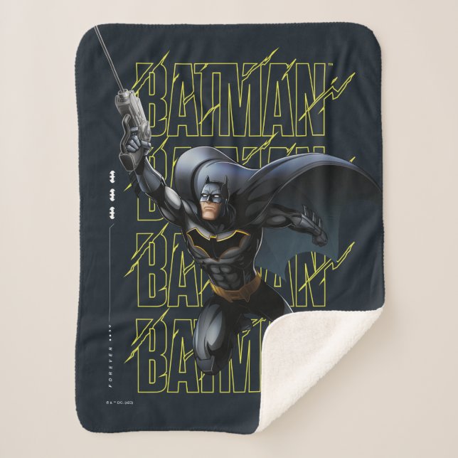 Forever Batman Grappling Hook Sherpa Blanket (Front)