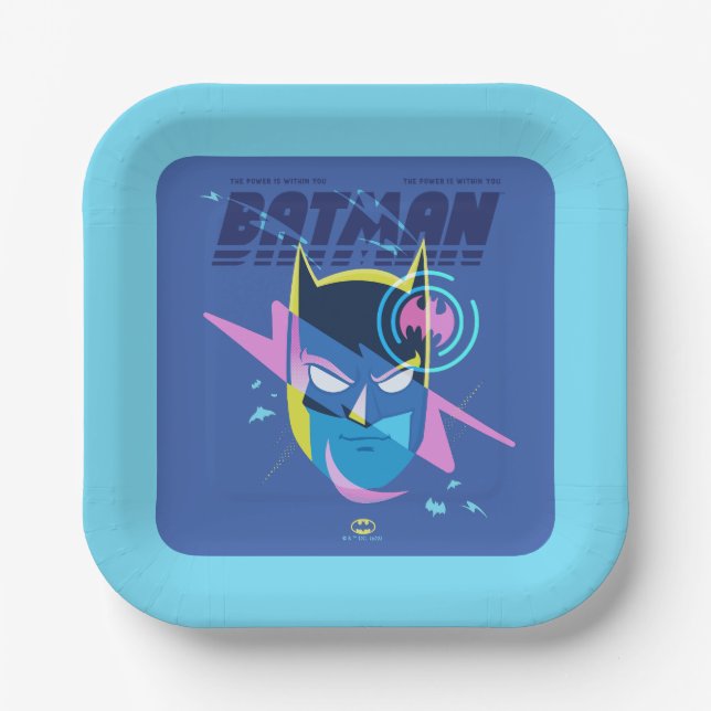 Forever Batman Light Up Head Graphic Paper Plate (Front)