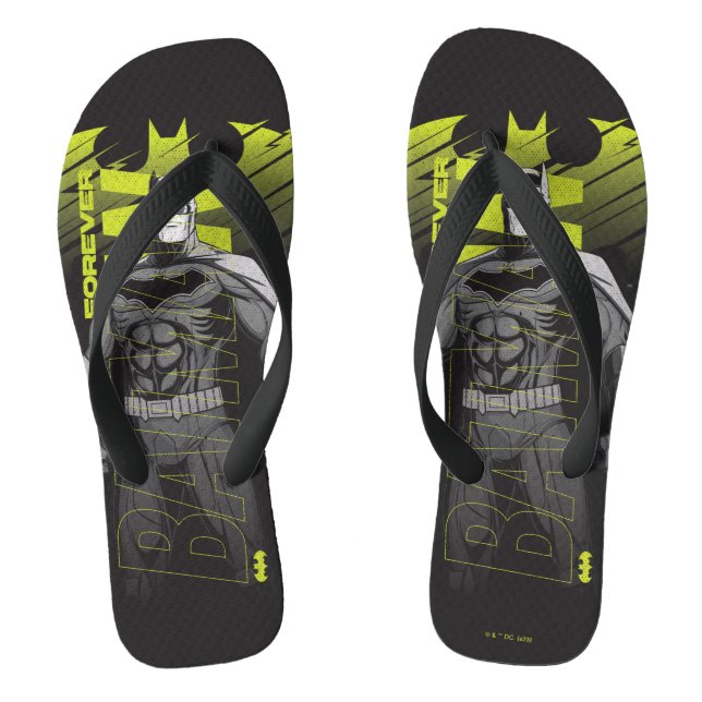 Forever Batman Power Up Character Art Flip Flops (Footbed)
