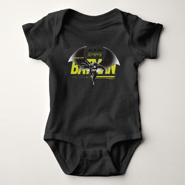 Forever Batman Reaching Graphic Baby Bodysuit (Front)