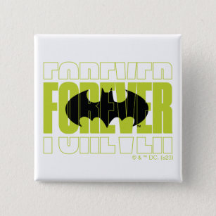 Forever Batman Typography Symbol Graphic 15 Cm Square Badge