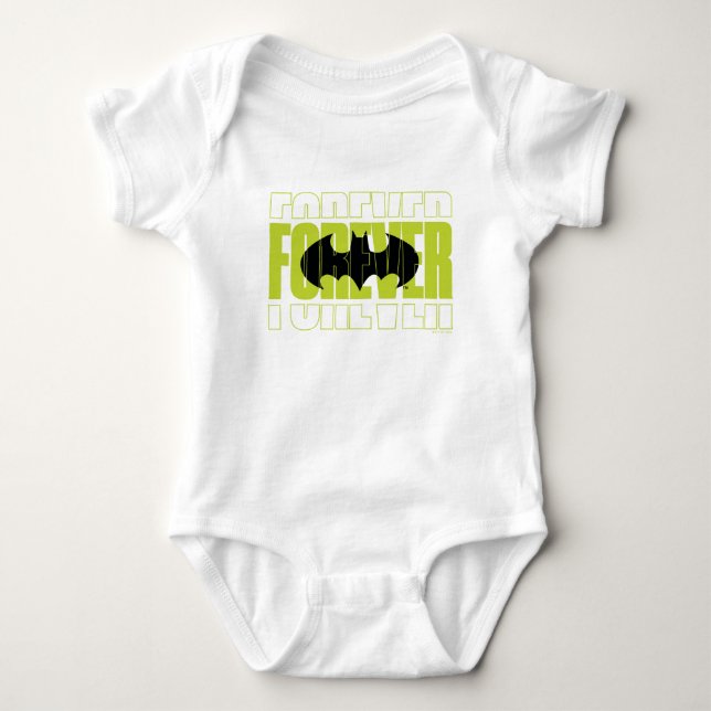 Forever Batman Typography Symbol Graphic Baby Bodysuit (Front)