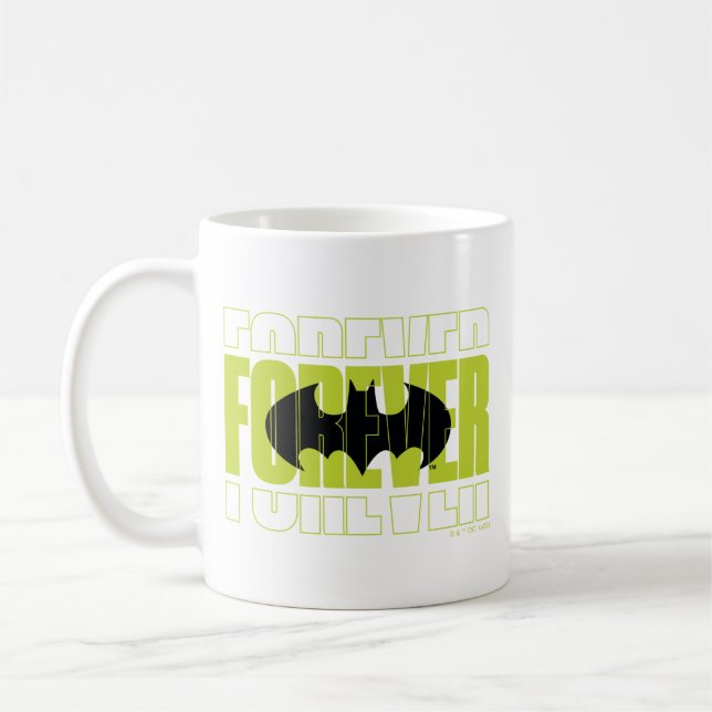 Forever Batman Typography Symbol Graphic Coffee Mug (Left)