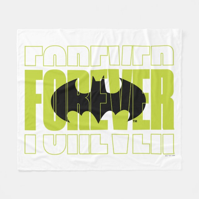 Forever Batman Typography Symbol Graphic Fleece Blanket (Front (Horizontal))