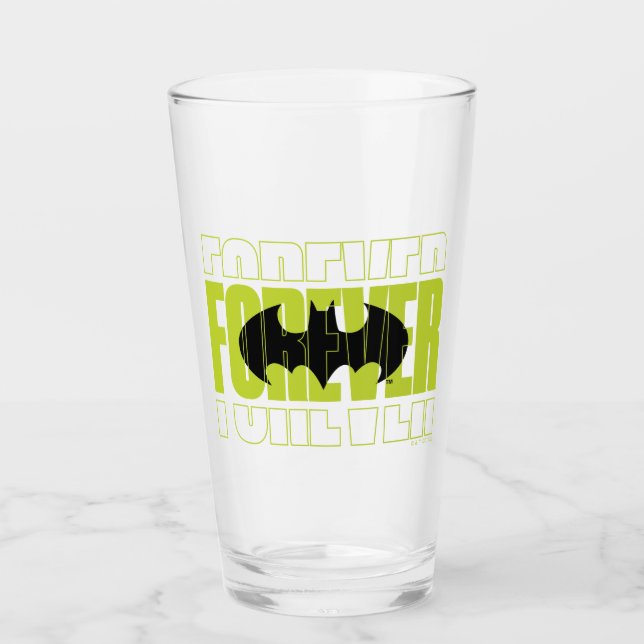 Forever Batman Typography Symbol Graphic Glass (Front)