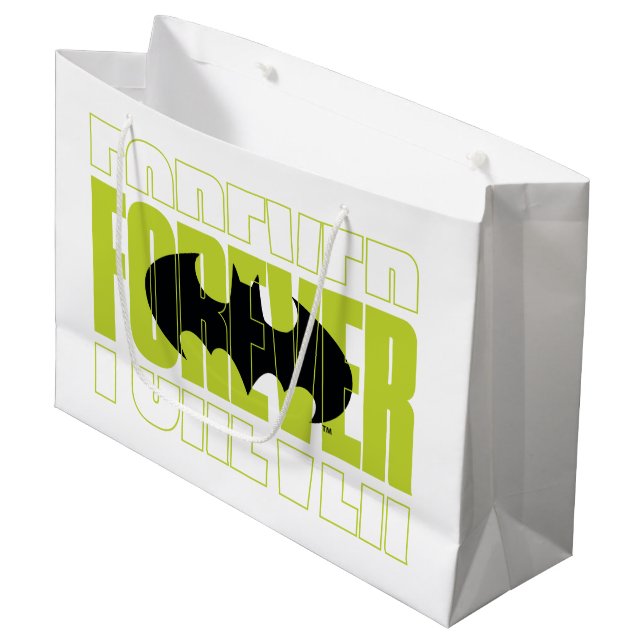 Forever Batman Typography Symbol Graphic Large Gift Bag (Front Angled)