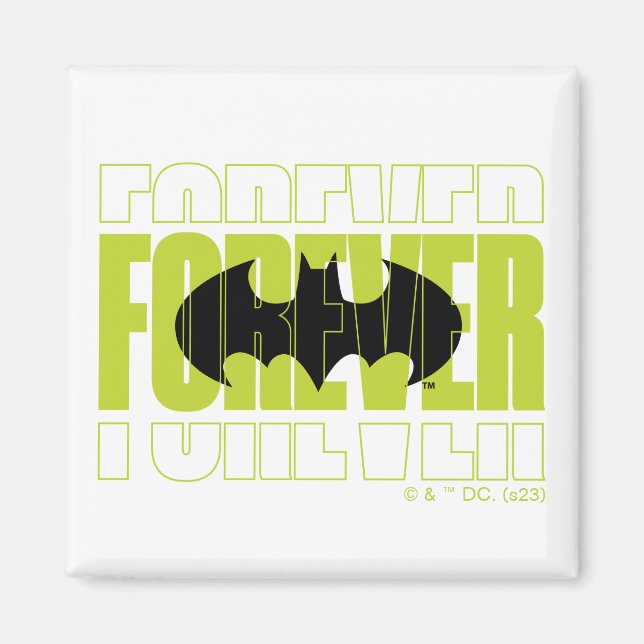 Forever Batman Typography Symbol Graphic Magnet (Front)