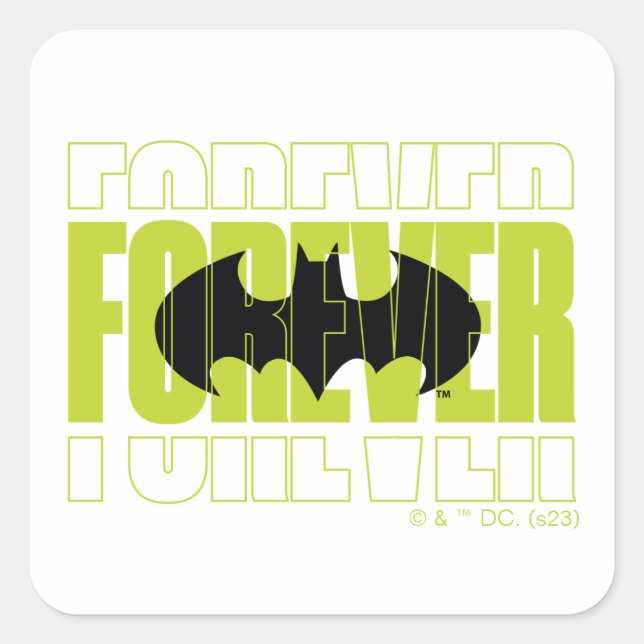 Forever Batman Typography Symbol Graphic Square Sticker (Front)