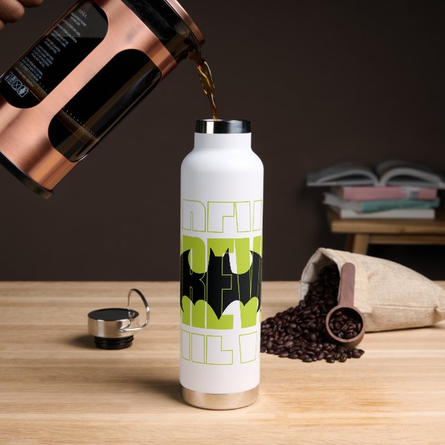 Forever Batman Typography Symbol Graphic Water Bottle (Coffee)