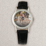 Forever Be My Always Modern Wedding Photo Script Watch<br><div class="desc">Modern chic photo watch with hand-lettered script and modern typography reading:' Forever be my always 'alongside your custom names and wedding date. Personalise with your favourite photo and information. Great gift for newlyweds or Valentine's Day!</div>