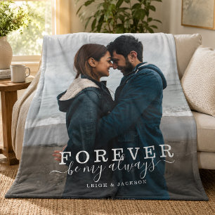 Forever Be My Always Romantic Couple Fleece Blanket