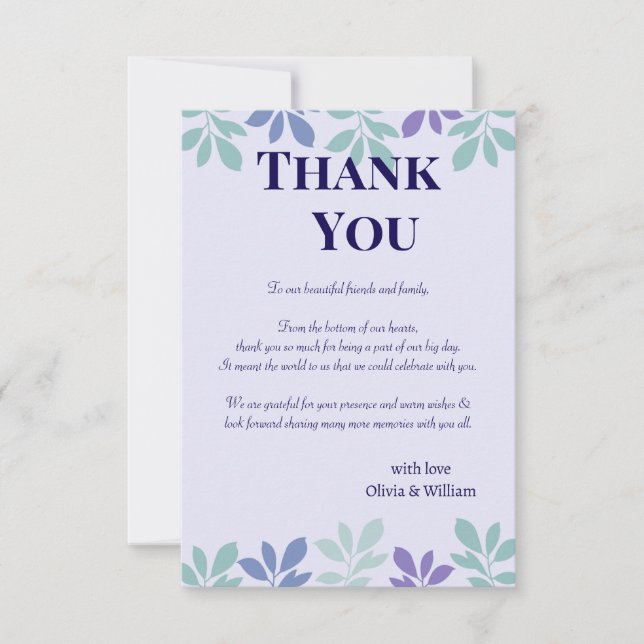 Forever Begins Here: A Wedding Thank You Card (Front)