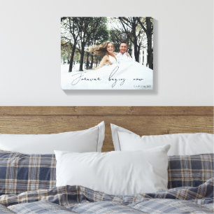 Forever Begins Now Wedding Gift Newlyweds Photo Canvas Print