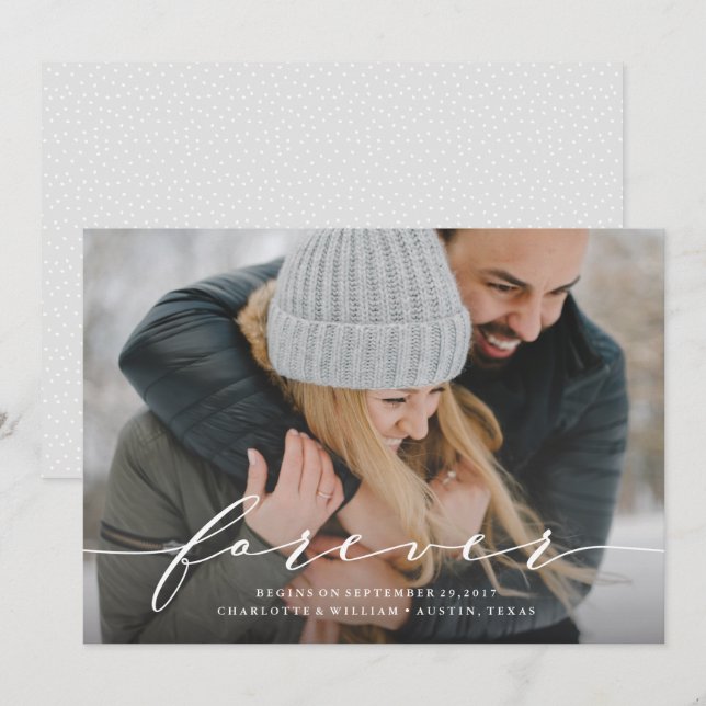 Forever Begins Save the Date Photo Announcement (Front/Back)