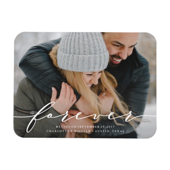 Forever Begins Save the Date Photo Magnet (Horizontal)