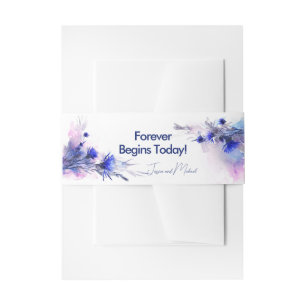 💍Forever Begins Today Cornflower Reverie  Invitation Belly Band