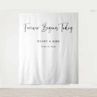 Forever Begins Today Wedding Backdrop Tapestry