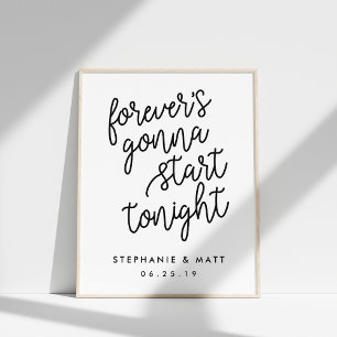 Forever   Black and White Wedding Welcome Sign