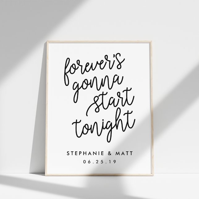 Forever | Black and White Wedding Welcome Sign (Creator Uploaded)