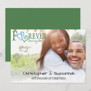 FOREVER Blue Green Linked Hearts Engagement Announcement