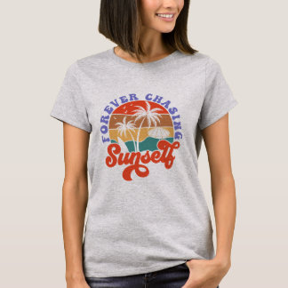 "Forever chasing Sunself", Summer Beach, T-Shirt