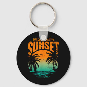 Forever Chasing Sunset Workout Summer Casual Key Ring