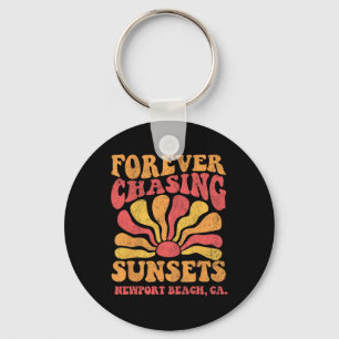 Forever Chasing Sunsets Newport Beach California 7 Key Ring