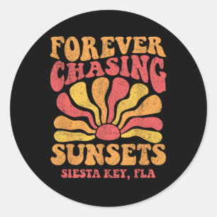Forever Chasing Sunsets Siesta Key Beach Florida 7 Classic Round Sticker