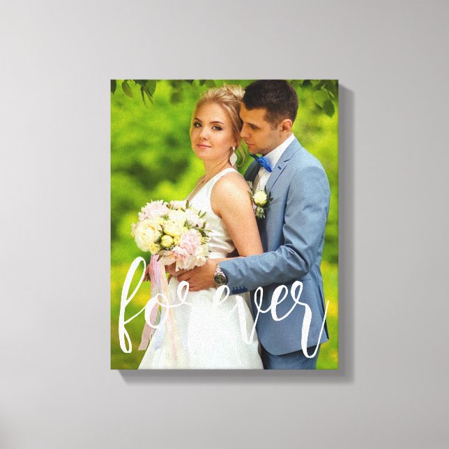 Forever Custom Wedding Photo Canvas Print (Front)