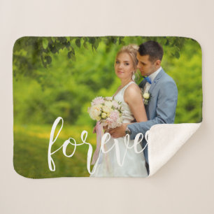 Forever Custom Wedding Photo Sherpa Blanket