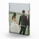 Forever cute whimsical wedding photo block<br><div class="desc">Showcase your favourite wedding pictures with this modern photo block,  with the word Forever in a beautiful text overlay. You can easily change the colour and size of the text to fit your picture.</div>