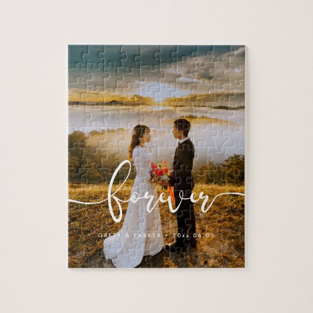 Forever elegant design overlay wedding picture jigsaw puzzle (Vertical)