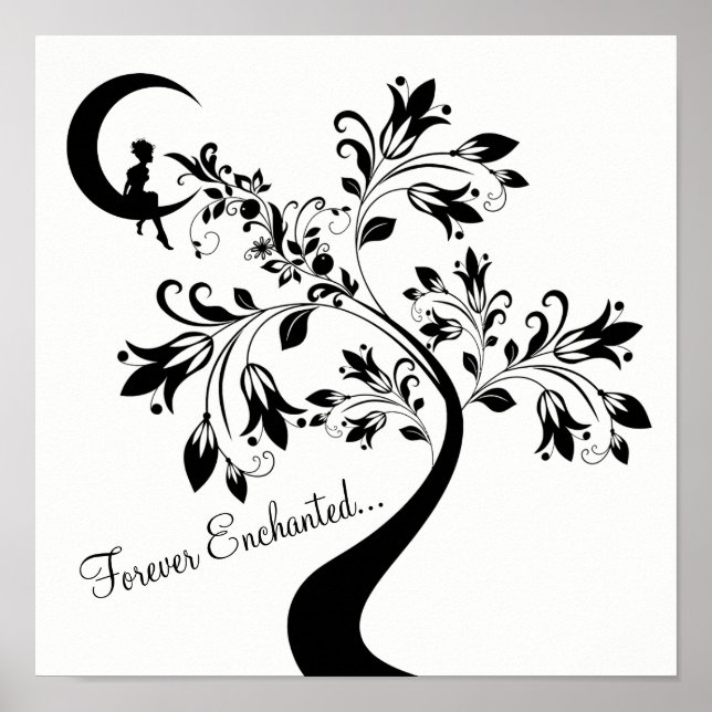 Forever Enchanted ~ Moon Love Girl ~ Flower Tree Poster (Front)