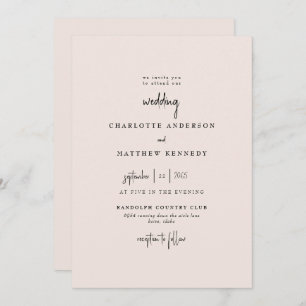 Forever Faithful Blushing Bride No Parents Wedding Invitation