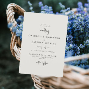 Forever Faithful Cream No Parents Wedding II Invitation