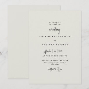 Forever Faithful Cream No Parents Wedding Invitation
