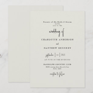 Forever Faithful Cream Wedding II Invitation
