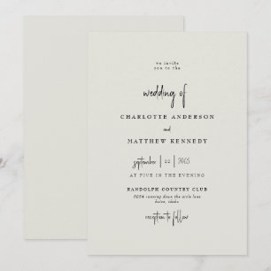 Forever Faithful Cream Wedding Invitation