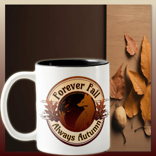 Forever Fall, Always Autumn Fox Two-Tone Coffee Mug